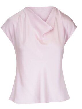 NWT Vince Satin Silk Cowl-Neck Blouse Shirt